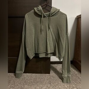 Green Cropped Hoodie